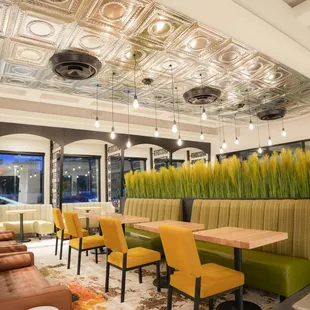 the interior of a cafe