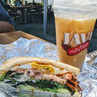 BLT add egg! That&apos;s my large coconut cold brew.