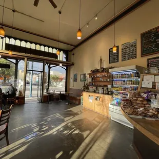 the interior of a cafe