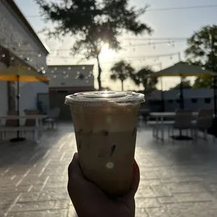 Iced sweet lavender latte