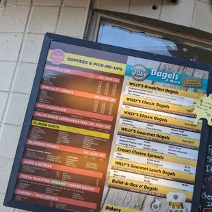 Drive thru menu