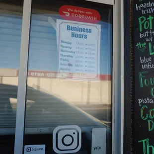 Hours on their window today.