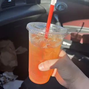 3/4 filled drink I got after a 30 minute wait.