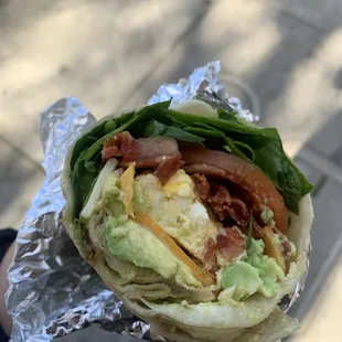 breakfast burrito. they even cut in half and wrapped them separately for me so that they could be two meals!