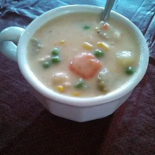 The Chicken Pot Pie soup is amazing!! But when you hear they have it act fast! The regulars seem to absolutely love it, it goes very fast.