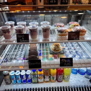 Fresh fruit and granolas.