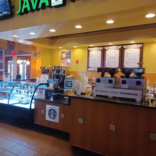 the interior of a coffee shop