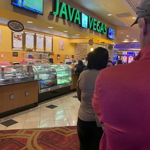 Long lines for coffee