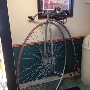 Bicycle near the front door.
