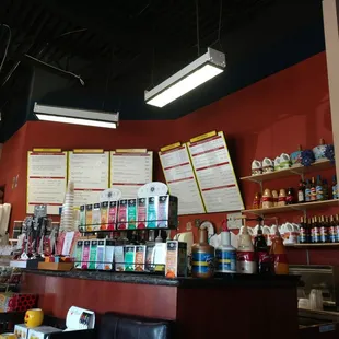 Large menu with some tasty breakfast foods and yummy deserts