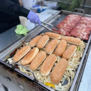 Bacon wrapped hotdogs