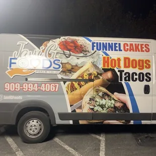 a food truck parked in a parking lot