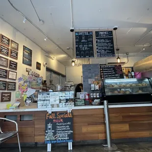the interior of a coffee shop