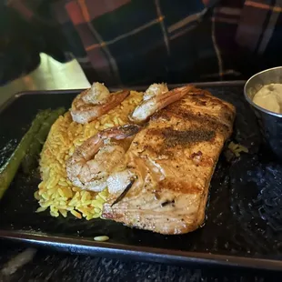 Salmon and shrimp