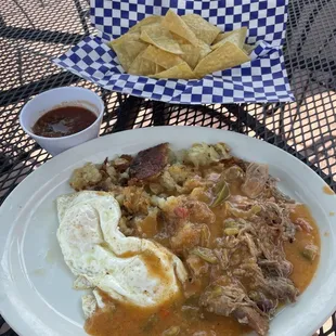 Breakfast Carnitas Plate. Pancakes not pictured.