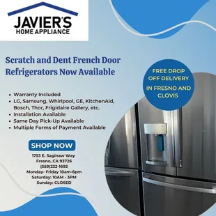 French Door Refrigerators in stock now. 09/23/2022