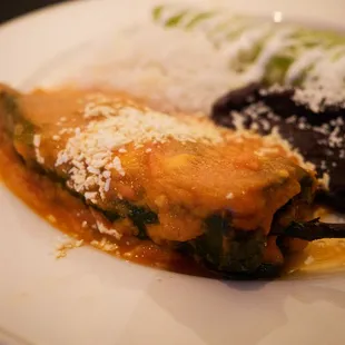 Cabo Azul - Poblano chile stuffed with shrimp and dungeness crab