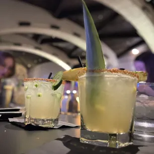 Pineapple and cucumber margaritas