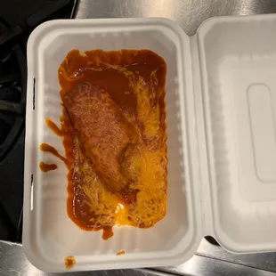 This is how the food was served to me.  I have not touched this food.