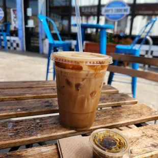 Iced dulce de Leche and the chimichurri sauce