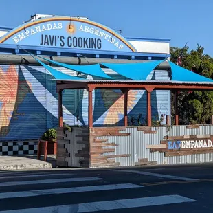 a restaurant on a street corner