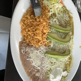 Enchilada supreme - verdes sauce, cheese only