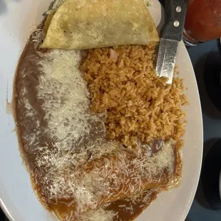 Taco and Enchilada plate- over 55 menu .