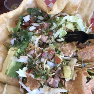 Taco salad modified to be vegan