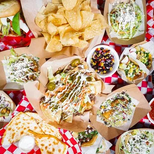 a variety of tacoss