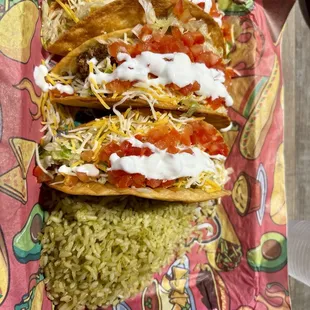 Hard shell taco platter