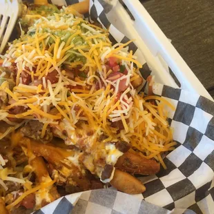 Half carne asada and pastor fries...so good!