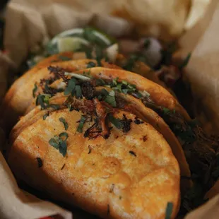 a closeup of a taco dish