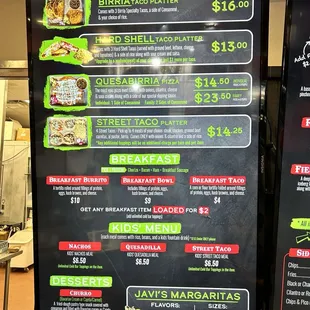 Current menu