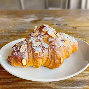 Flaky and delicate, almond croissant