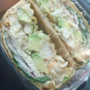 Chicken &amp; Shrimp Panni with Avocado added