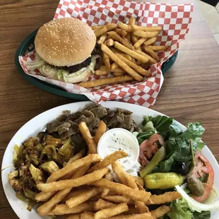 #13 Steak Burger and ##24 Jawad Grill Gyro Plate