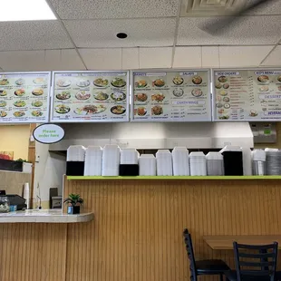 Menu and counter