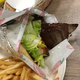 Gyro with fries