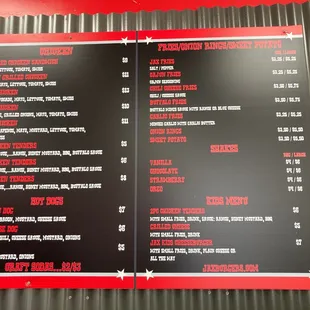 Updated menu