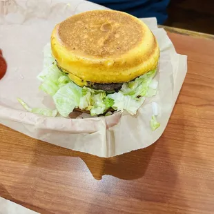 Cheese burger single patty.