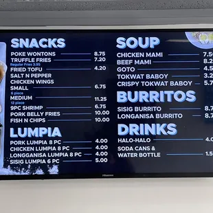 menu