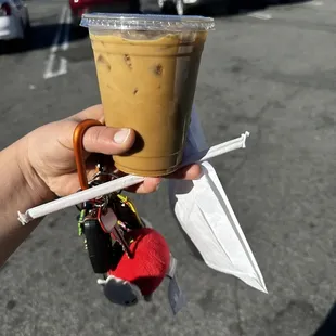 Vietnamese Iced Coffee, Lemon filled donut