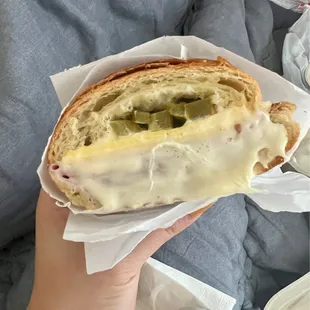 jalapeño, ham, egg, and cheese croissant!