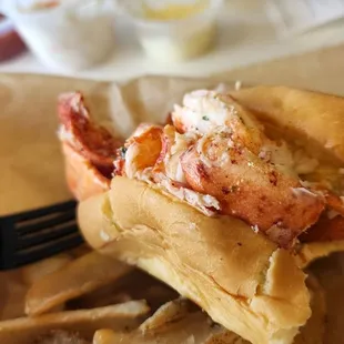 Almost finished lobster roll...yummy!!!!
