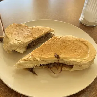 Roast pork sandwich with cafe con leche