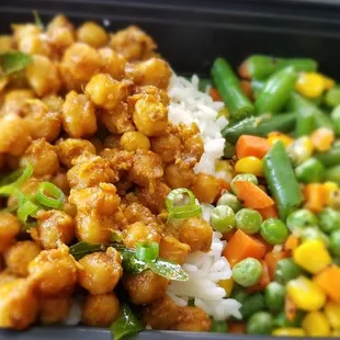 Curried Chicpeas with mixed veggie