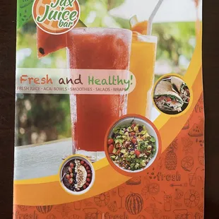Front of menu