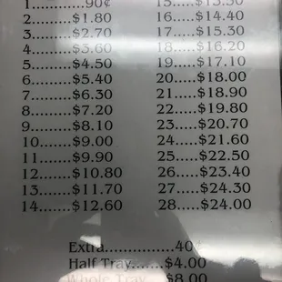 Pizza by the slice or tray sizes