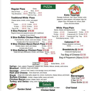 Newest menu to date. March 2023.  OPEN TUESDAY thru SUNDAY 4 PM- 9PM CLOSED on MONDAYS!