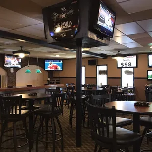 tables, chairs, and televisions